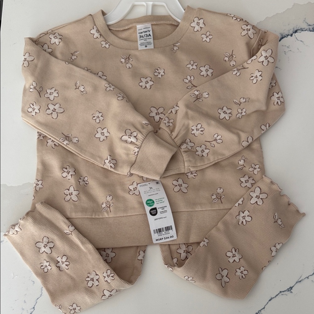 Carter's Floral Kids Set - Beige